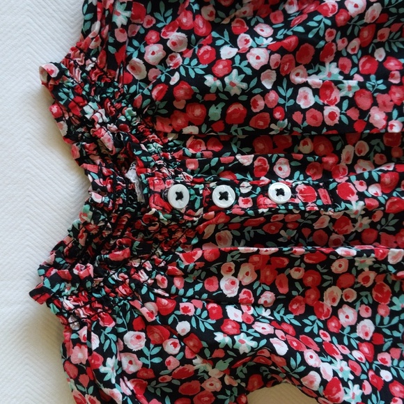 mixed brands floral peasant blouse & leggings outfit set 3 months baby girl - Picture 2 of 7